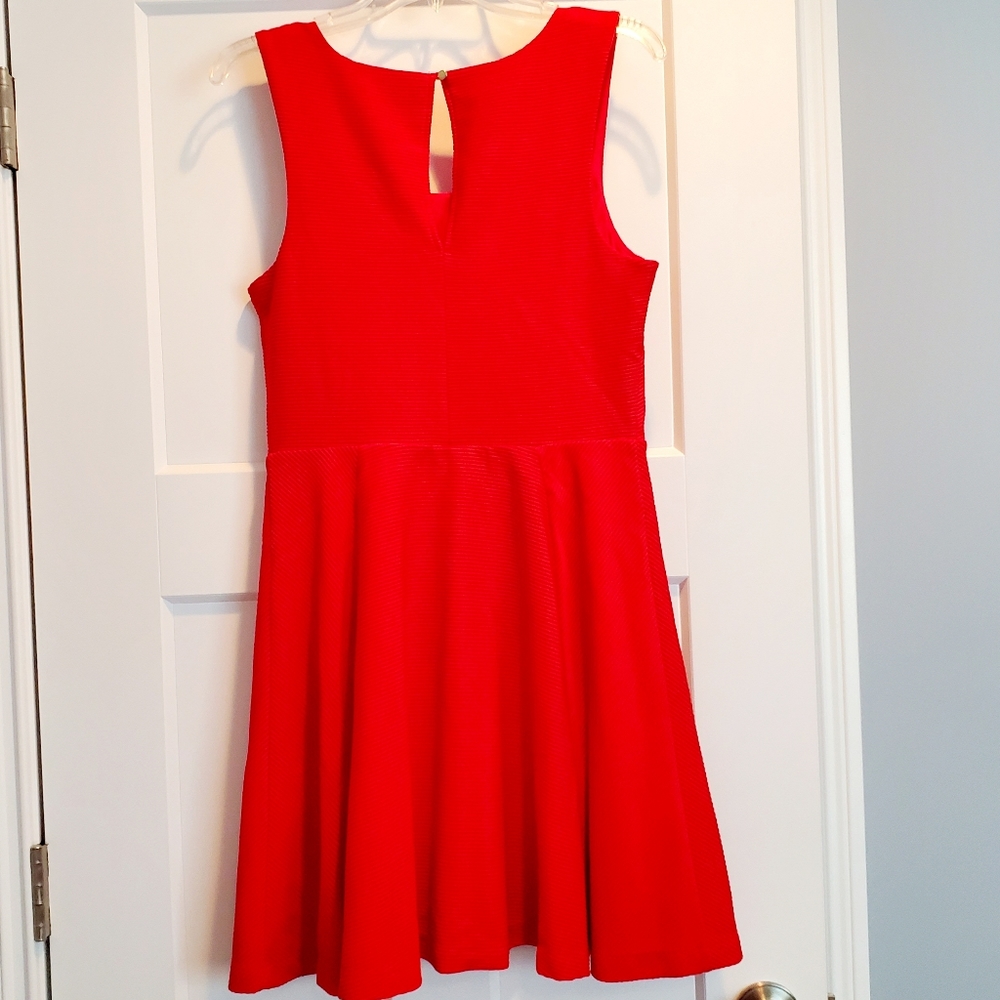 Express Ribbed Orange/Red Dress - Picture 2 of 6